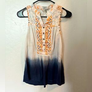 🚨 3/15 SALE 🚨 Gimmicks by BKE Ombré Floral Embroidered Lace Decal Tank Top